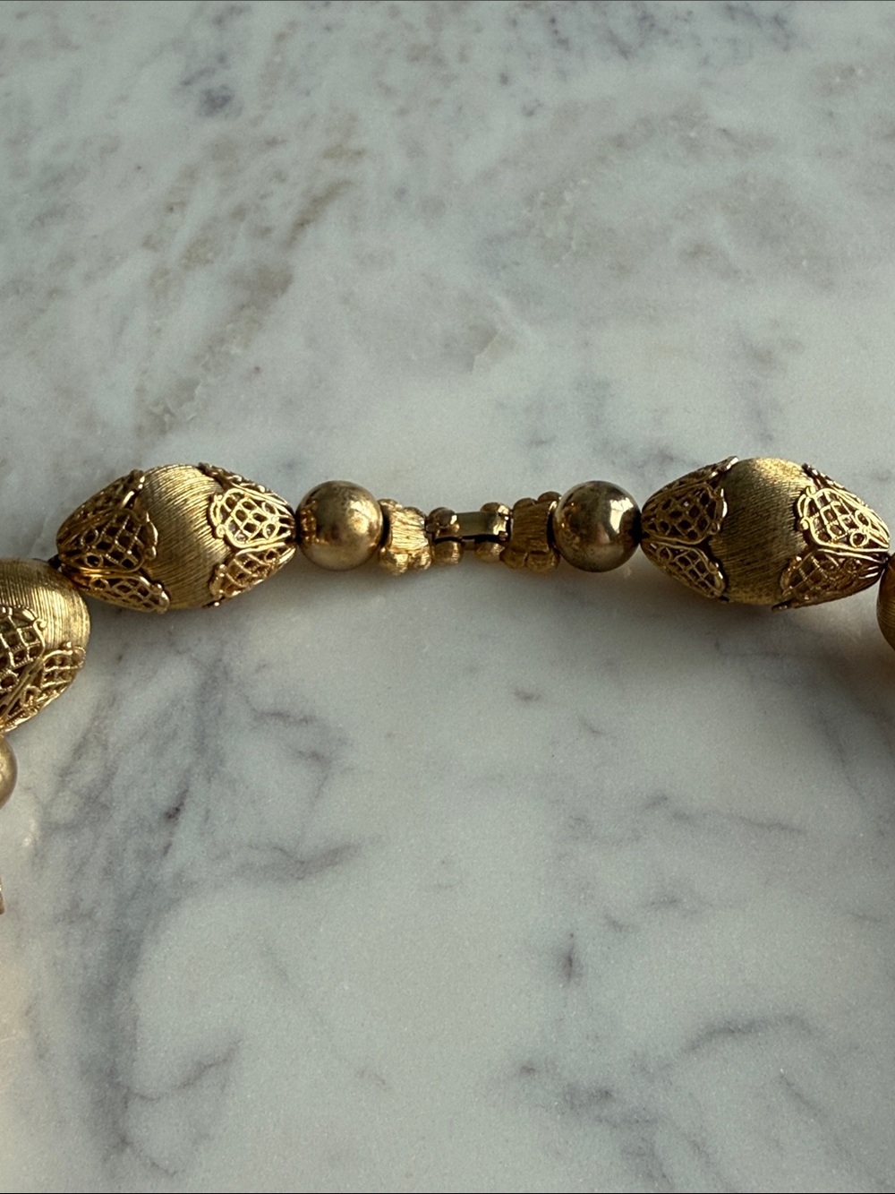 Stunning vintage Monet gold filigree bead necklace MCM atomic era old money - Picture 3 of 6